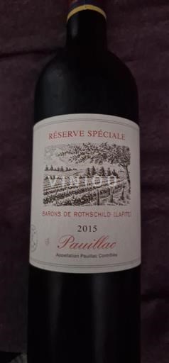 Bordéus Pauillac Barons de Rothschild [Lafite] Réserve Spéciale 2015